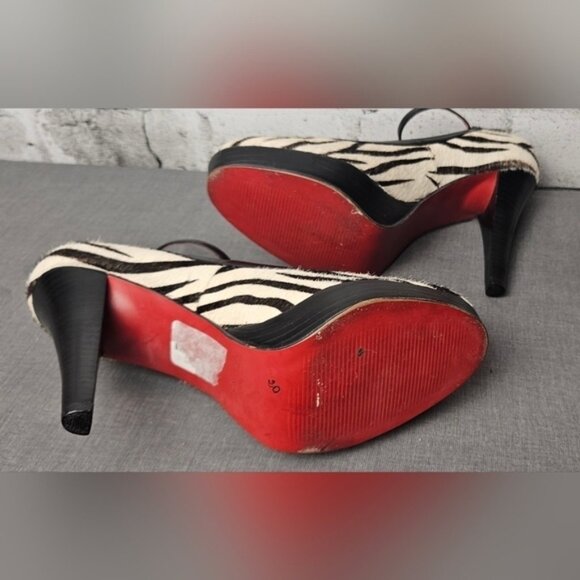 ParaPhase Faux Fur Zebra Print With Red Bottoms - Picture 9 of 11